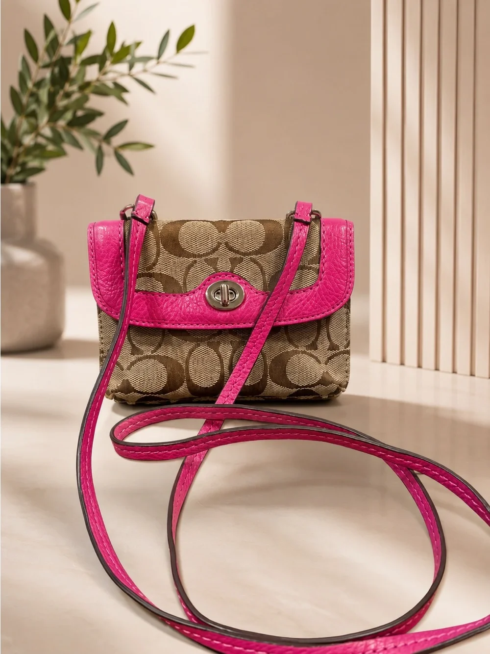 Vintage Coach Y2K NWT Crossbody Park Leather Dylan Wallet Signature Canvas